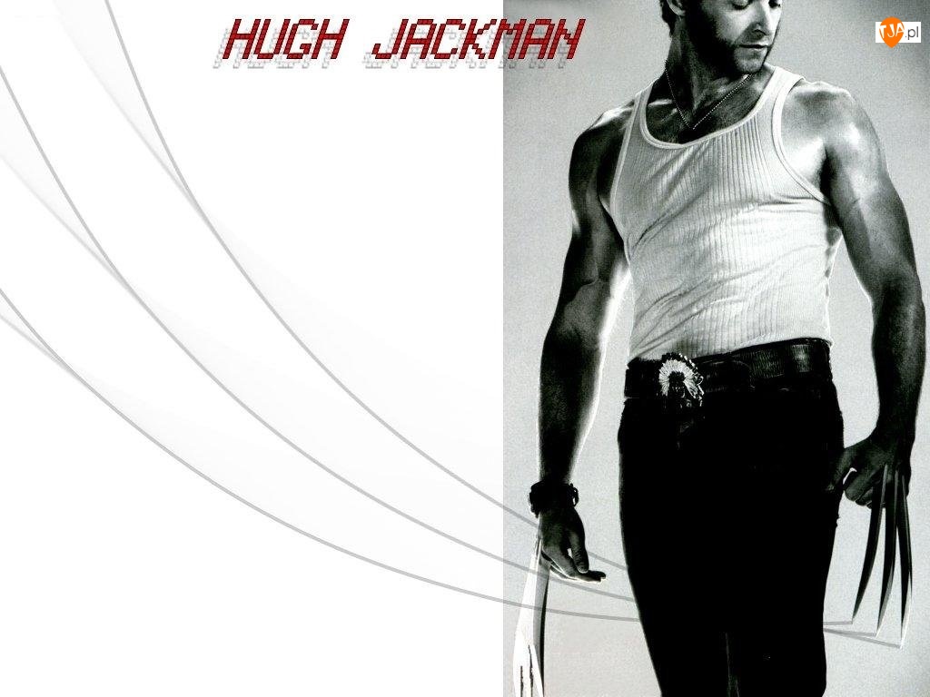 Hugh Jackman, biała koszulka