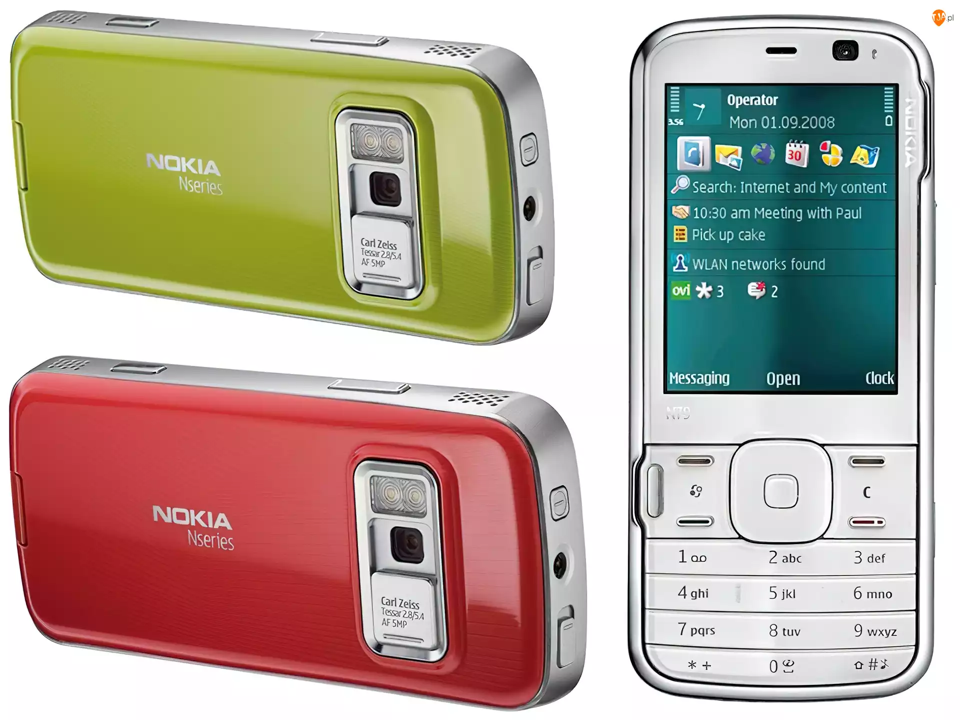 Czerwona, Nokia N79, Srebrna, Zielona