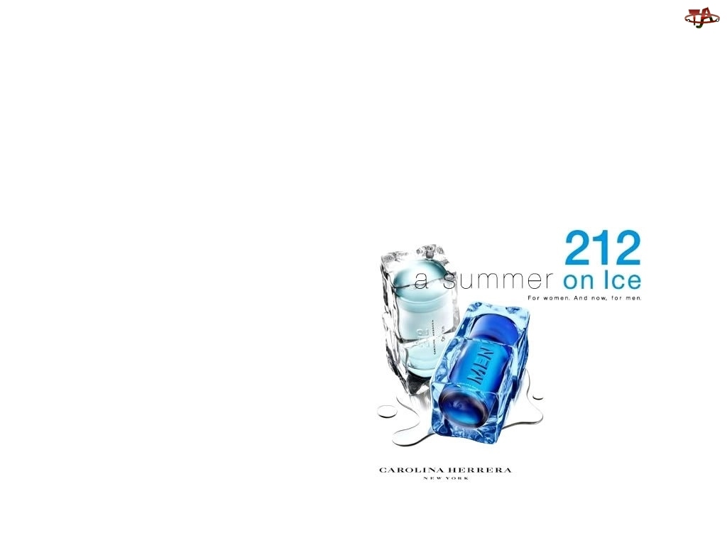 212, Carolina Herrera, ice, perfumy, on, flakon