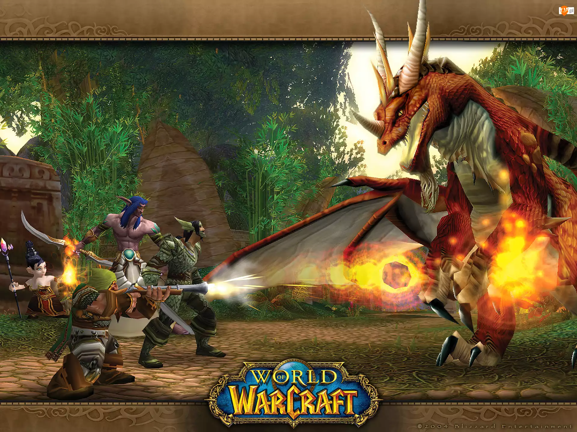 postacie, World Of Warcraft, walka, grafika, smok, fantasy