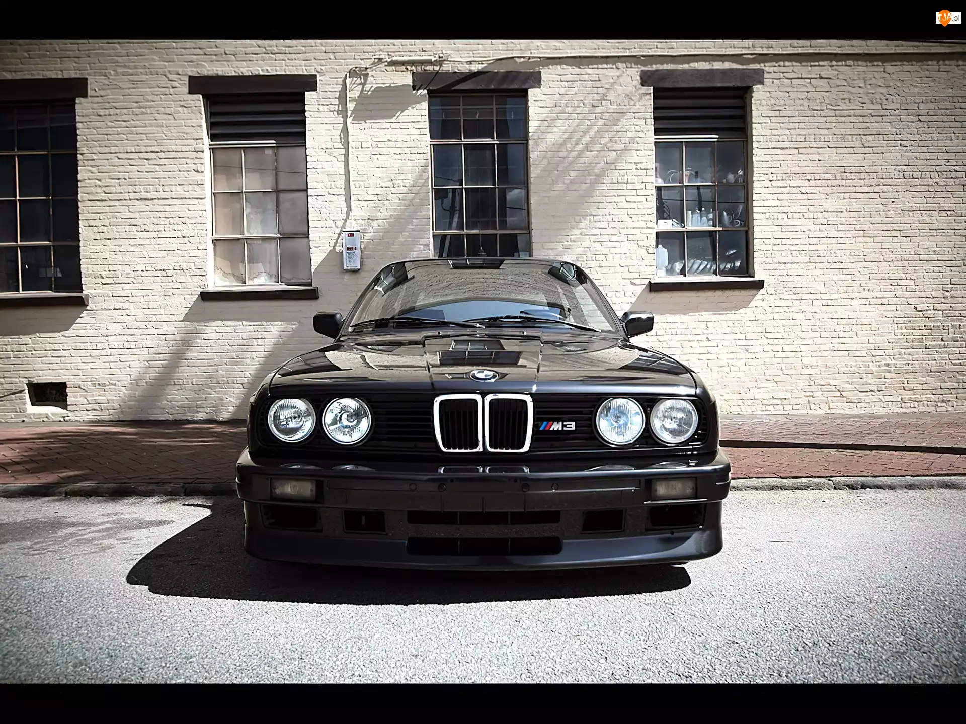 BMW 3, czarny, przód