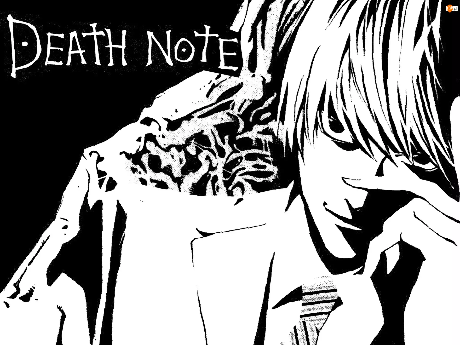 chłopak, Death Note, szkic, krawat