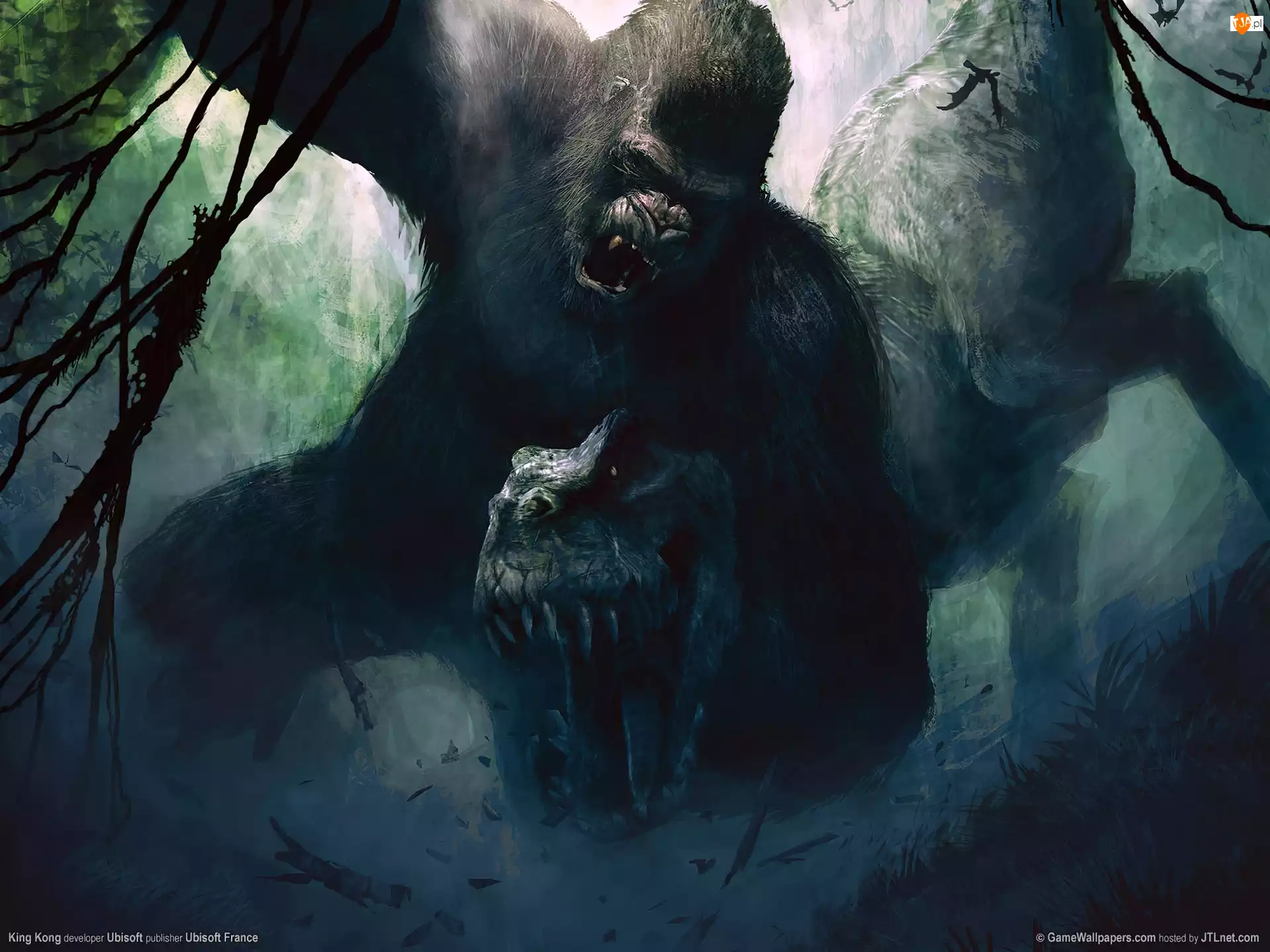 dinozaur, King Kong, goryl