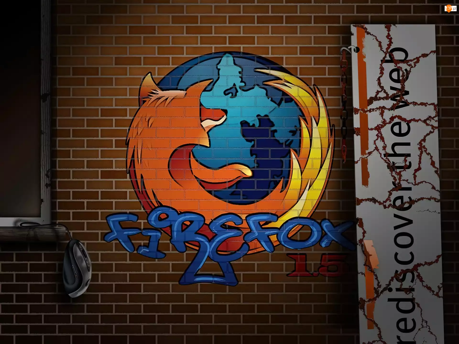 Firefox, Graffiti, Ściana
