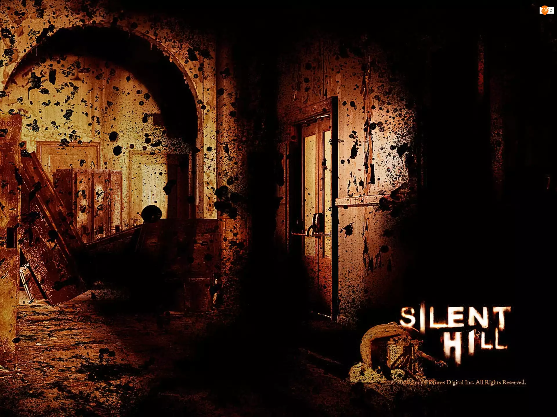 plamy, Silent Hill, dom, drzwi