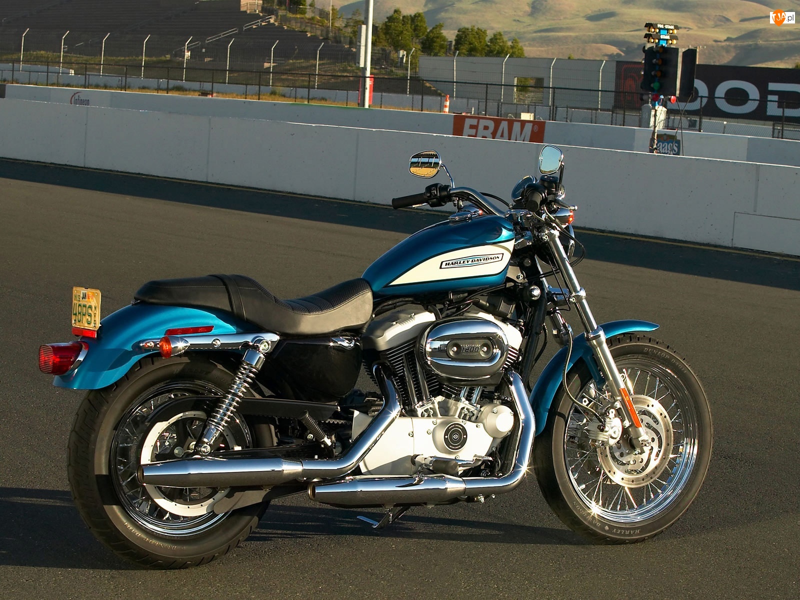 Niebieski, Harley Davidson Sportster XL1200R, Prawa, Strona