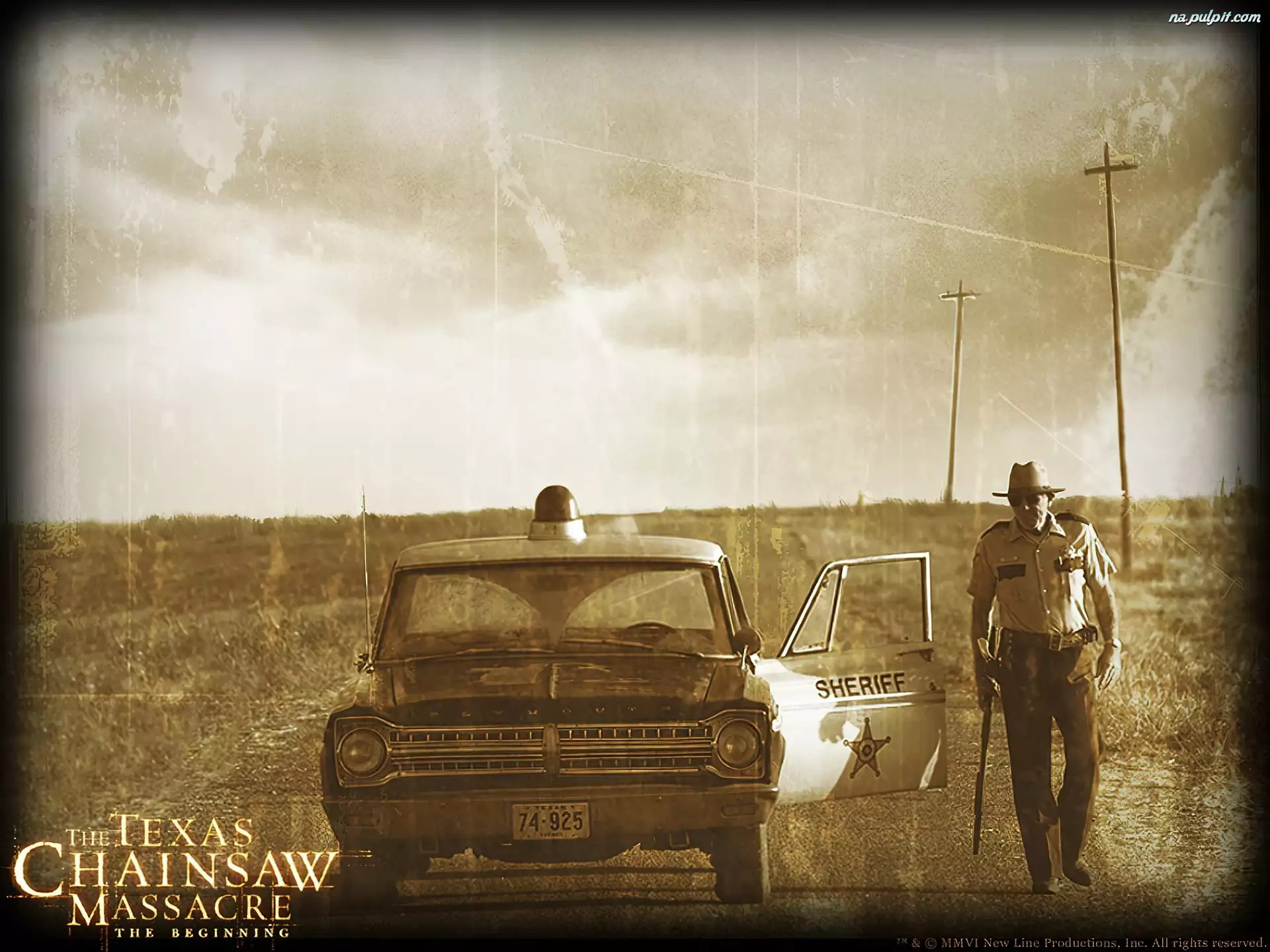 Texas Chainsaw Massacre The Beginning, radiowóz, szeryf, droga