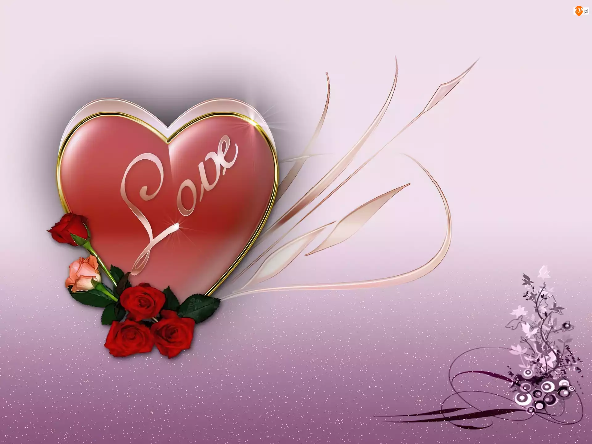 Róże, Miłość, Love, Serce, Walentynki
