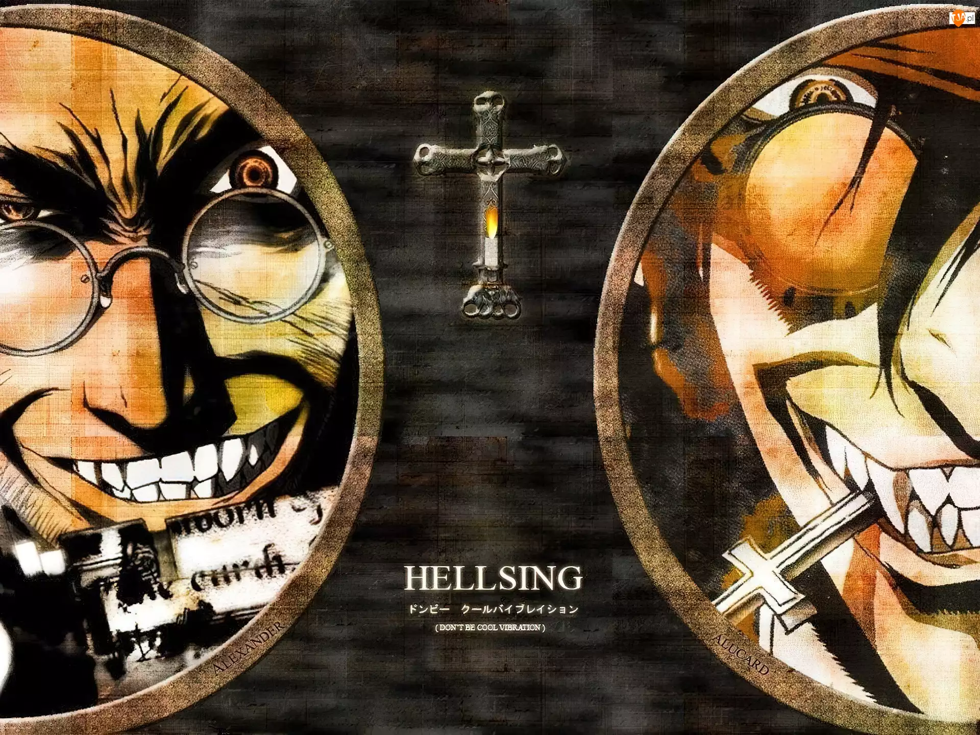 twarze, Hellsing, krzyż