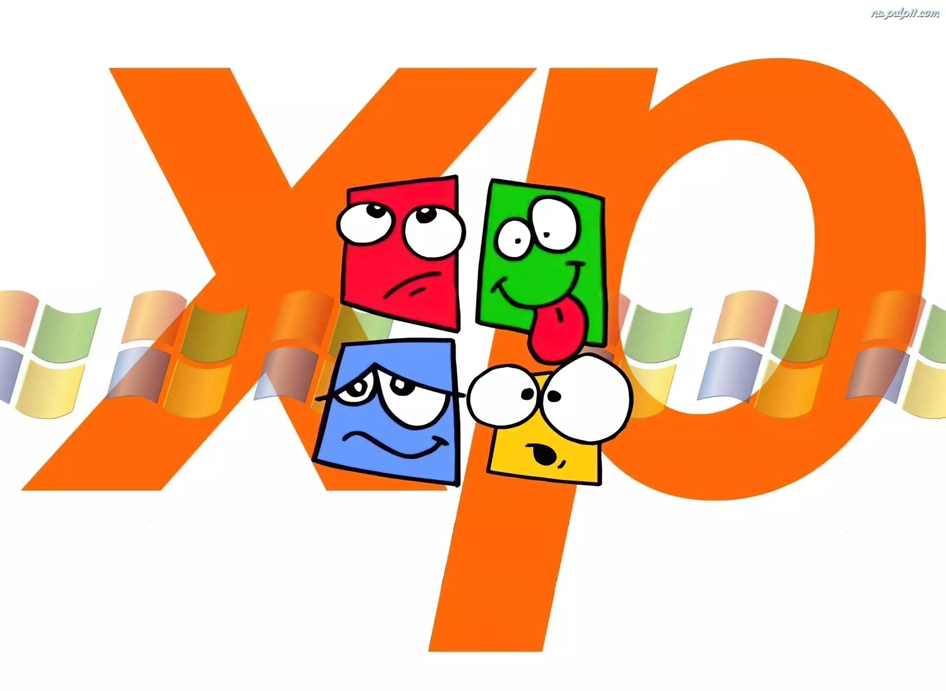 Buźki, Logo, XP, Pomarańczowe, Kolorowe