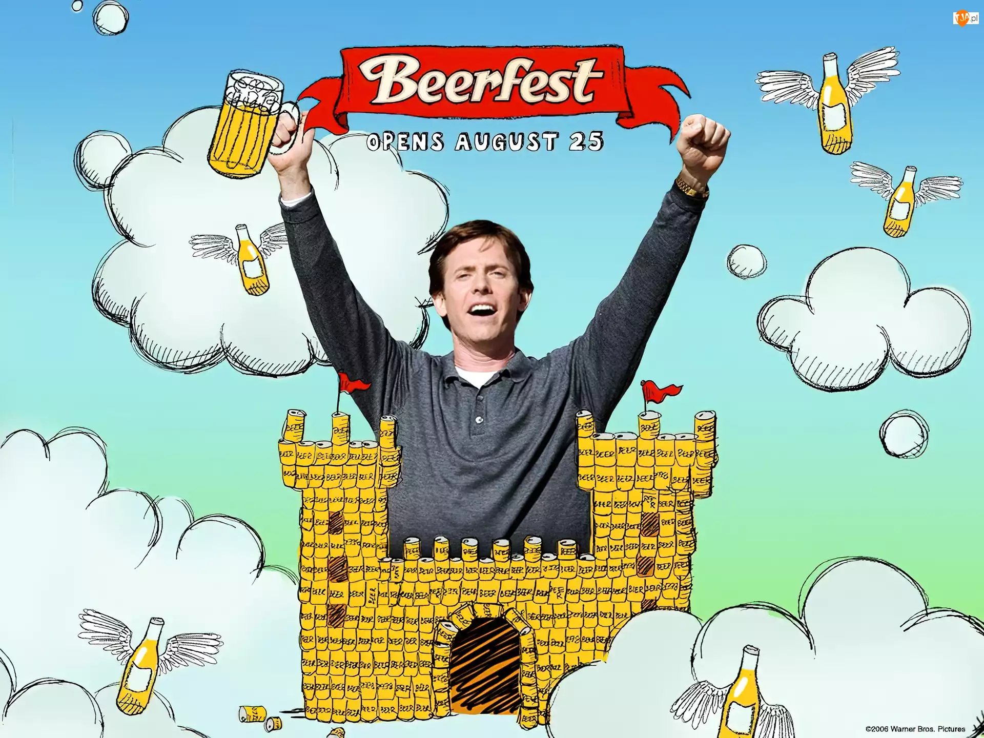 mężczyzna, Beerfest, chmurki, piwo