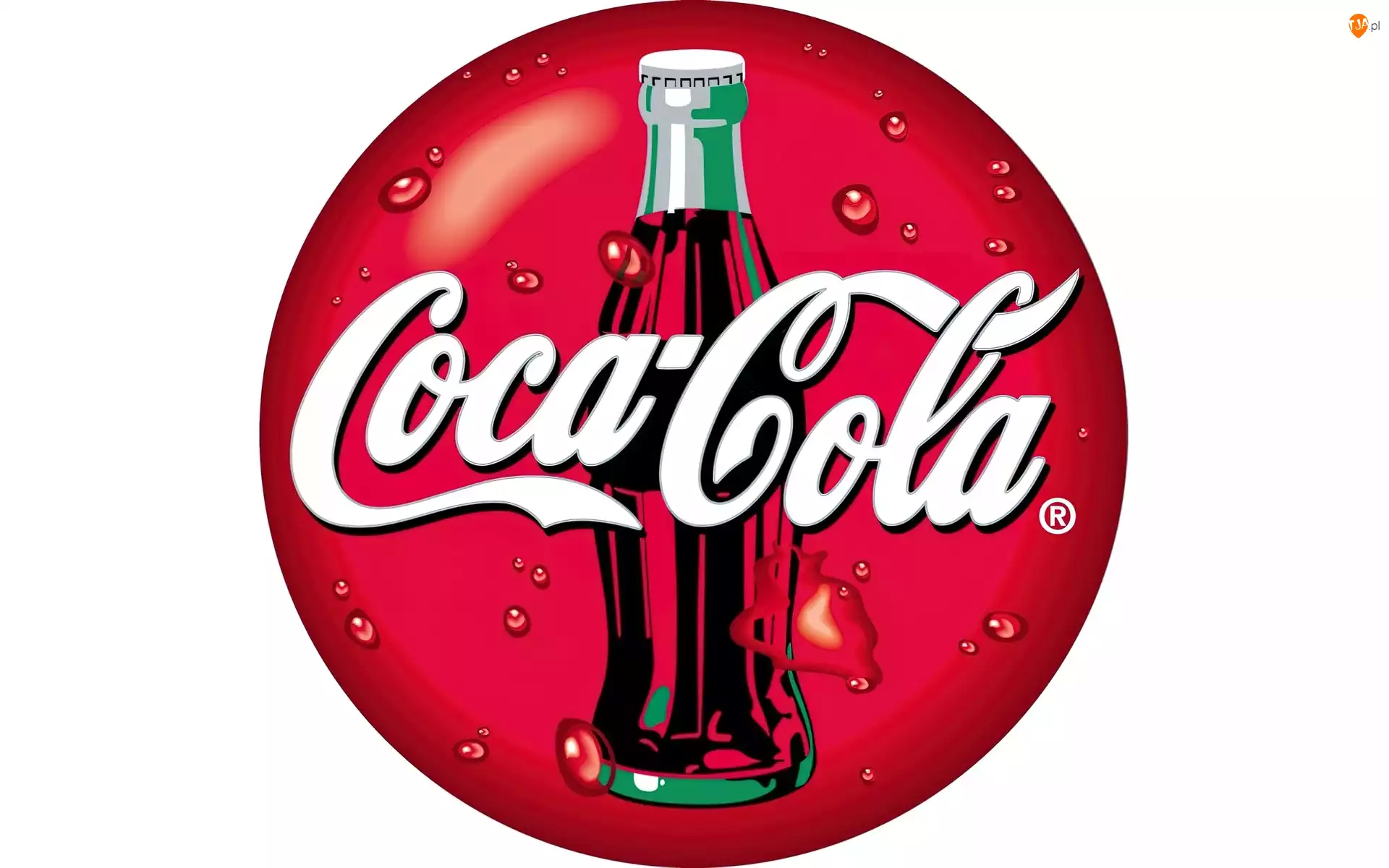 Coca Cola, Czerwone, Okrągłe, Logo