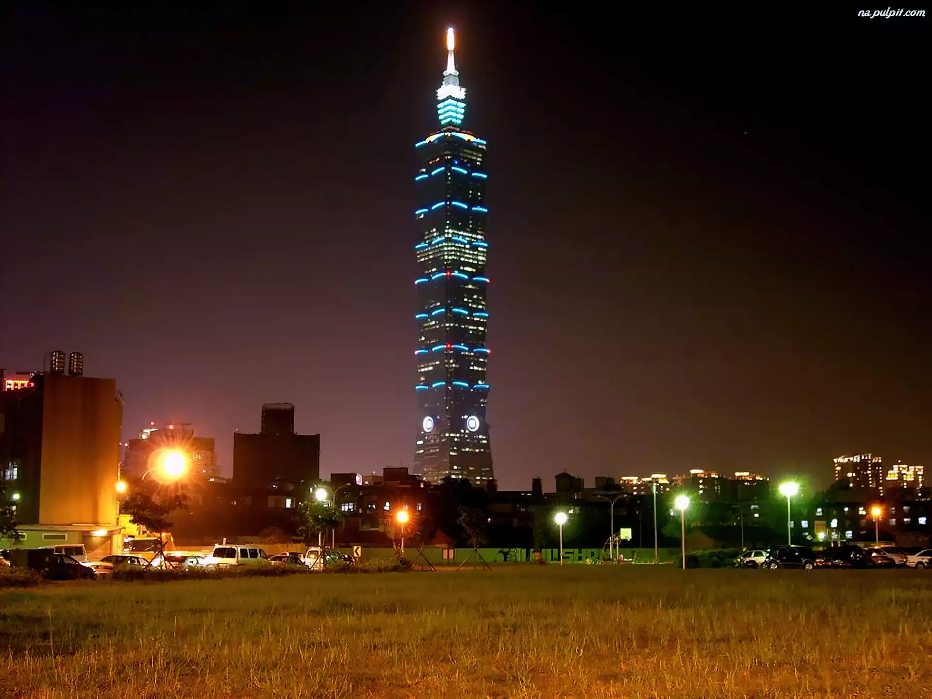Światła, Taipei 101, Tower, Noc