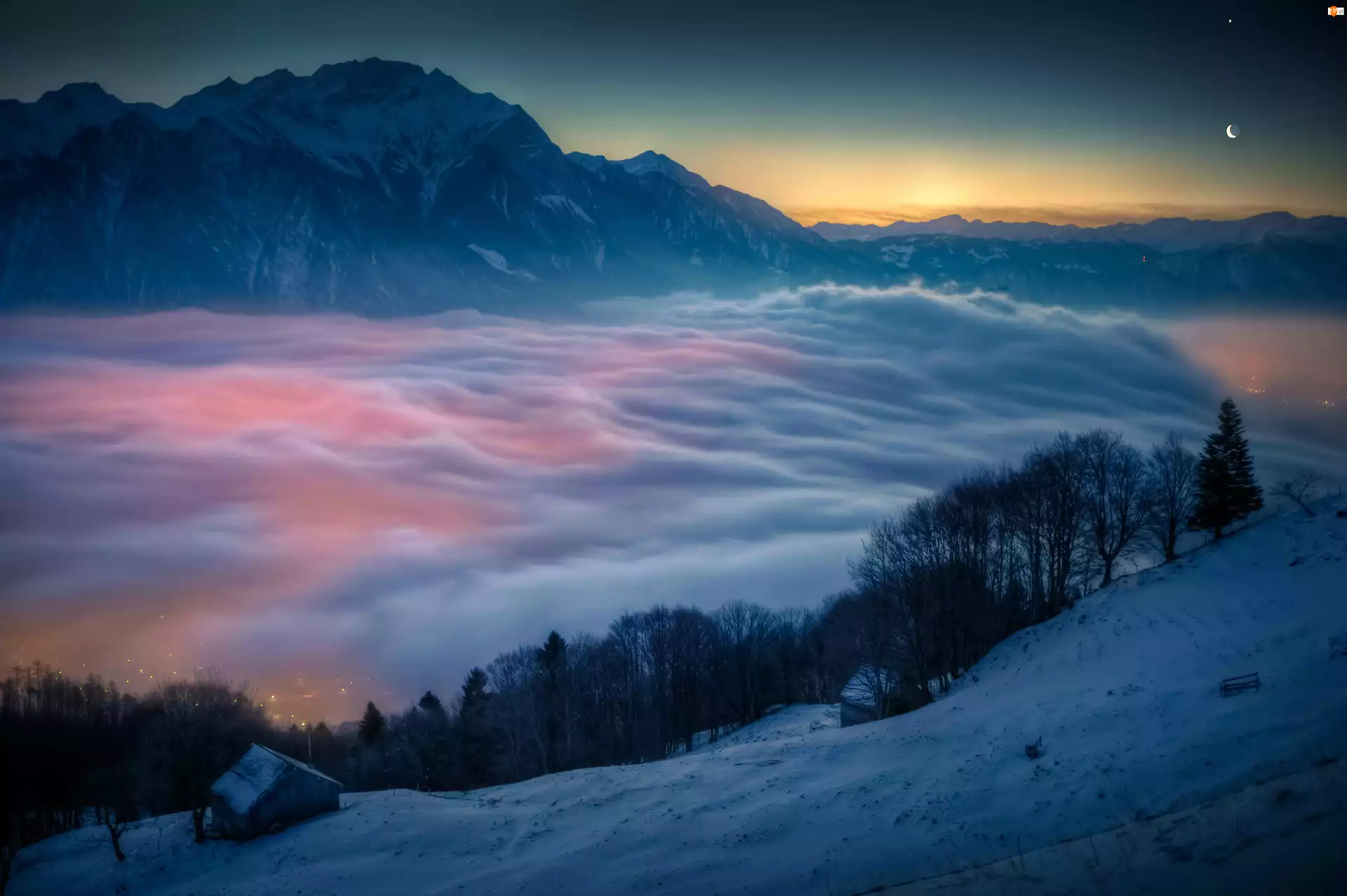 Chmury, Szwajcaria, Stok, Góry