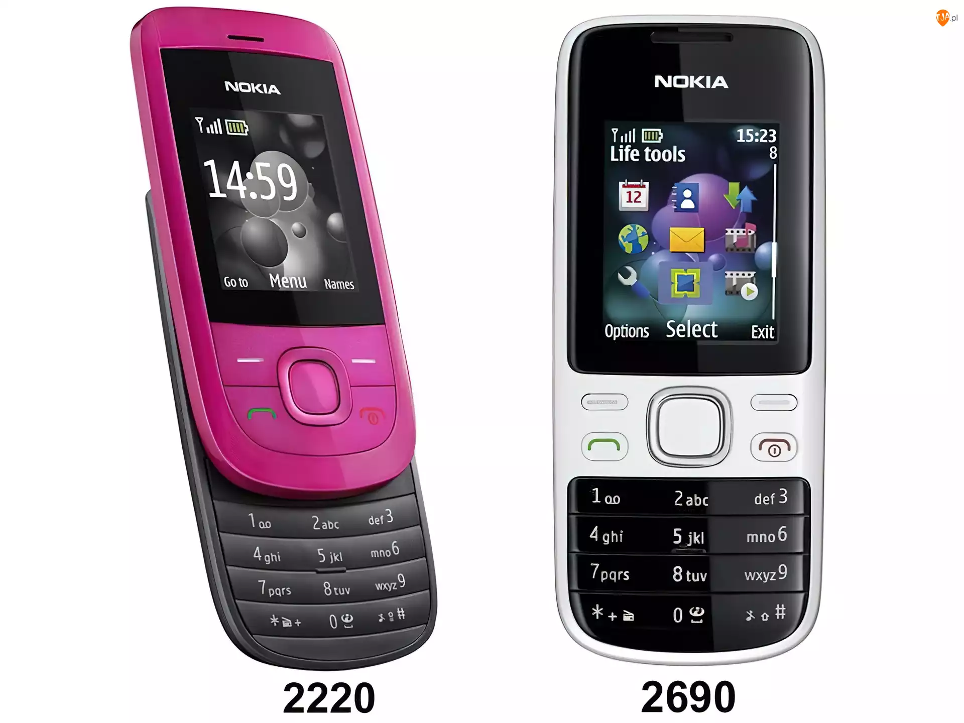Różowa, Srebrna, Nokia 2690, Nokia 2220, Czarna