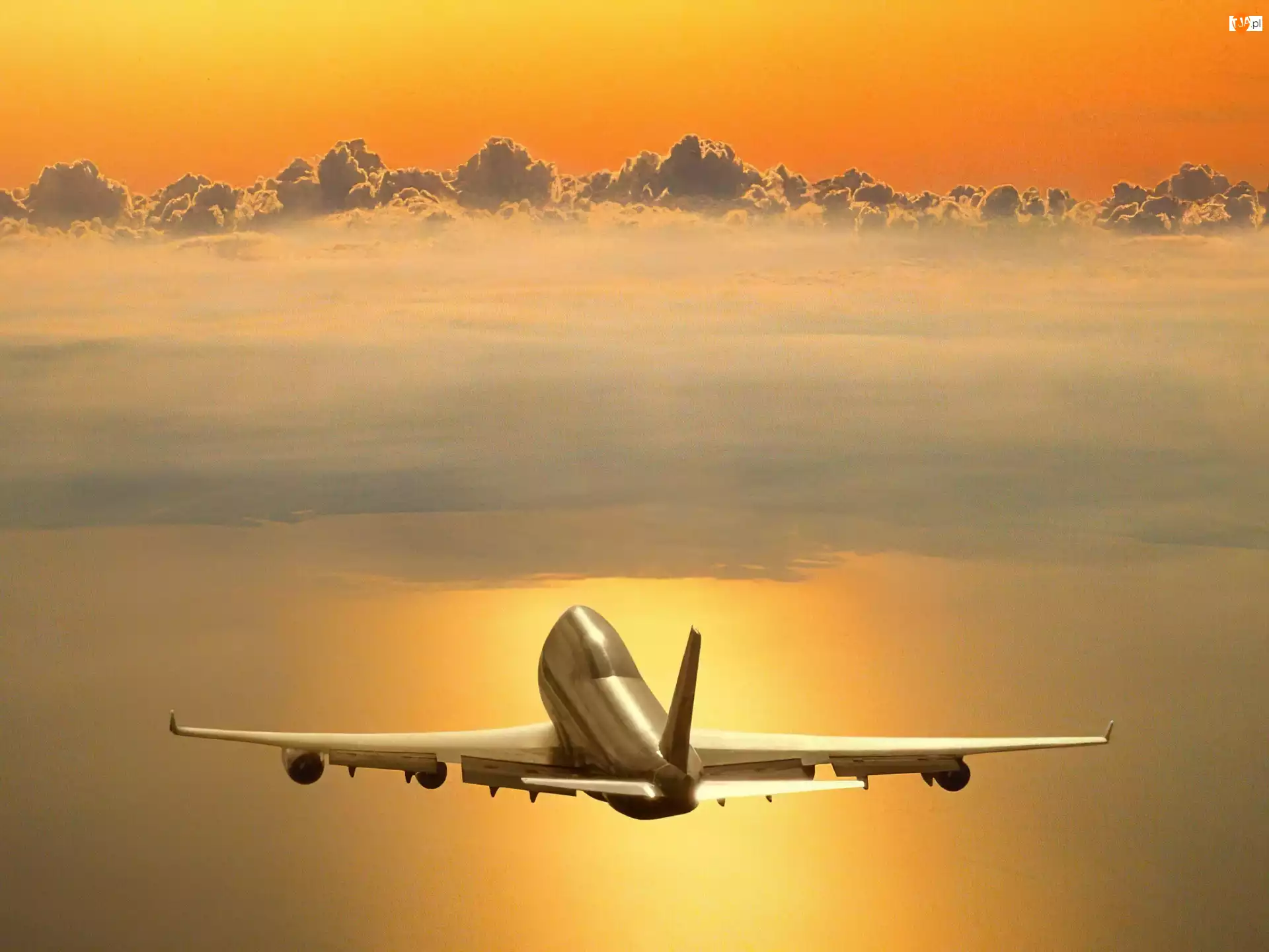 Samolot, Boeing 747, Pasażerski, Chmura