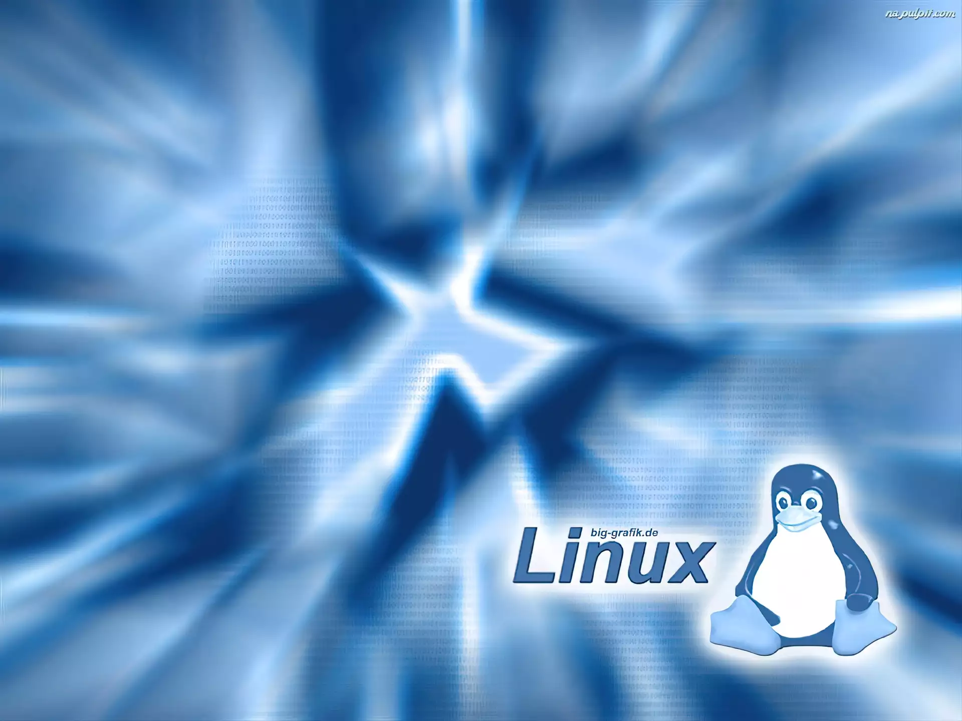 Niebieskie, Tło, Pingwin, Linux, Świetliste