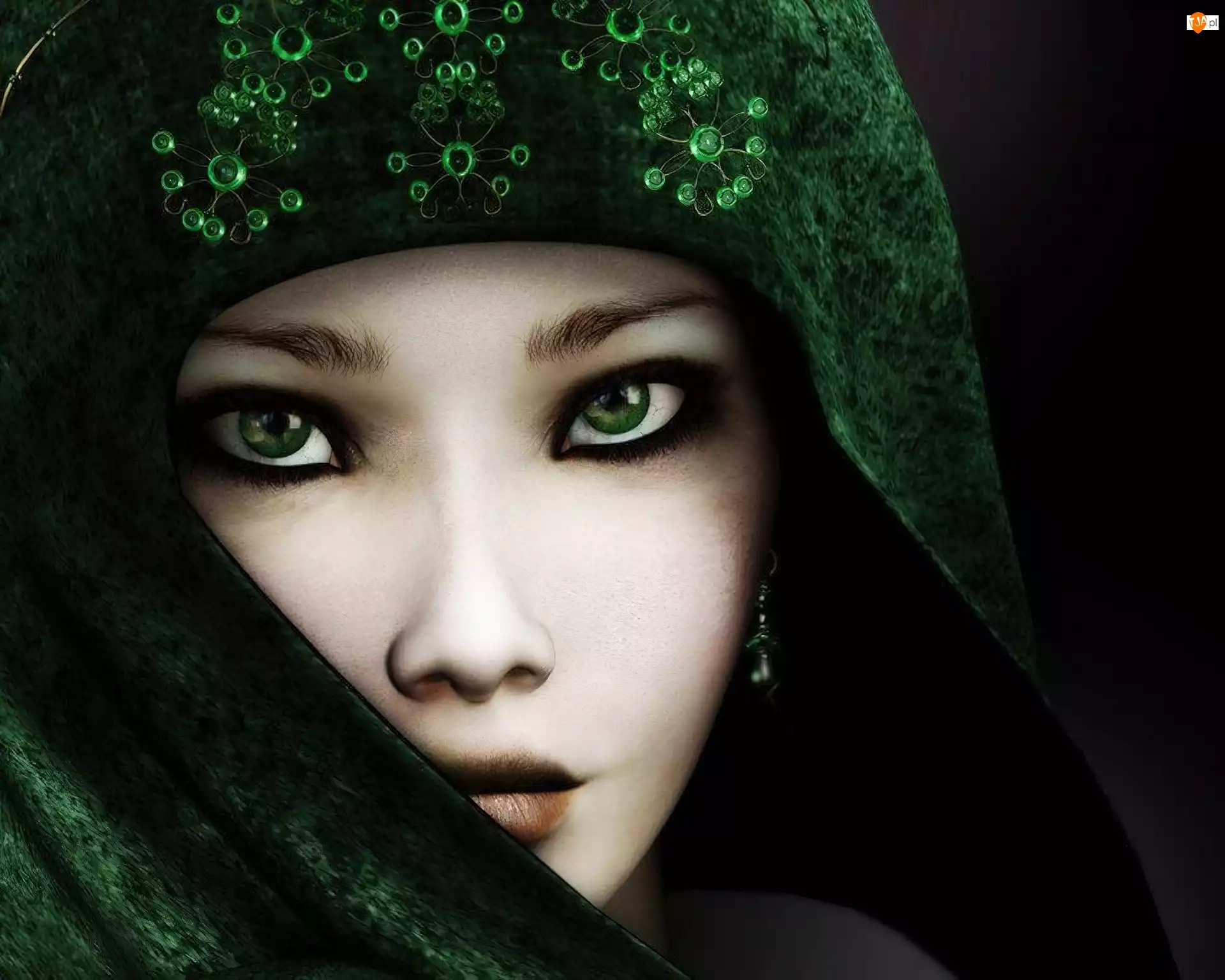 Oczy, Kobieta, Zielone