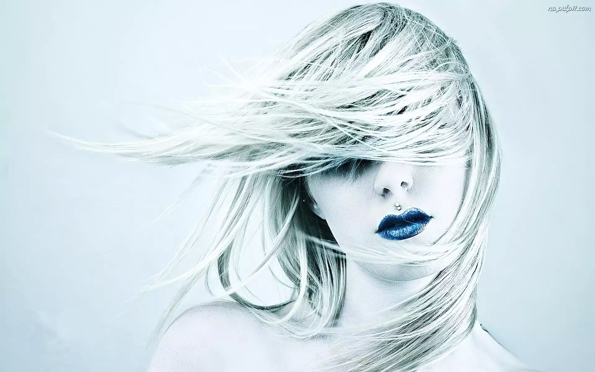 Usta, Kobieta, Włosy, Niebieskie