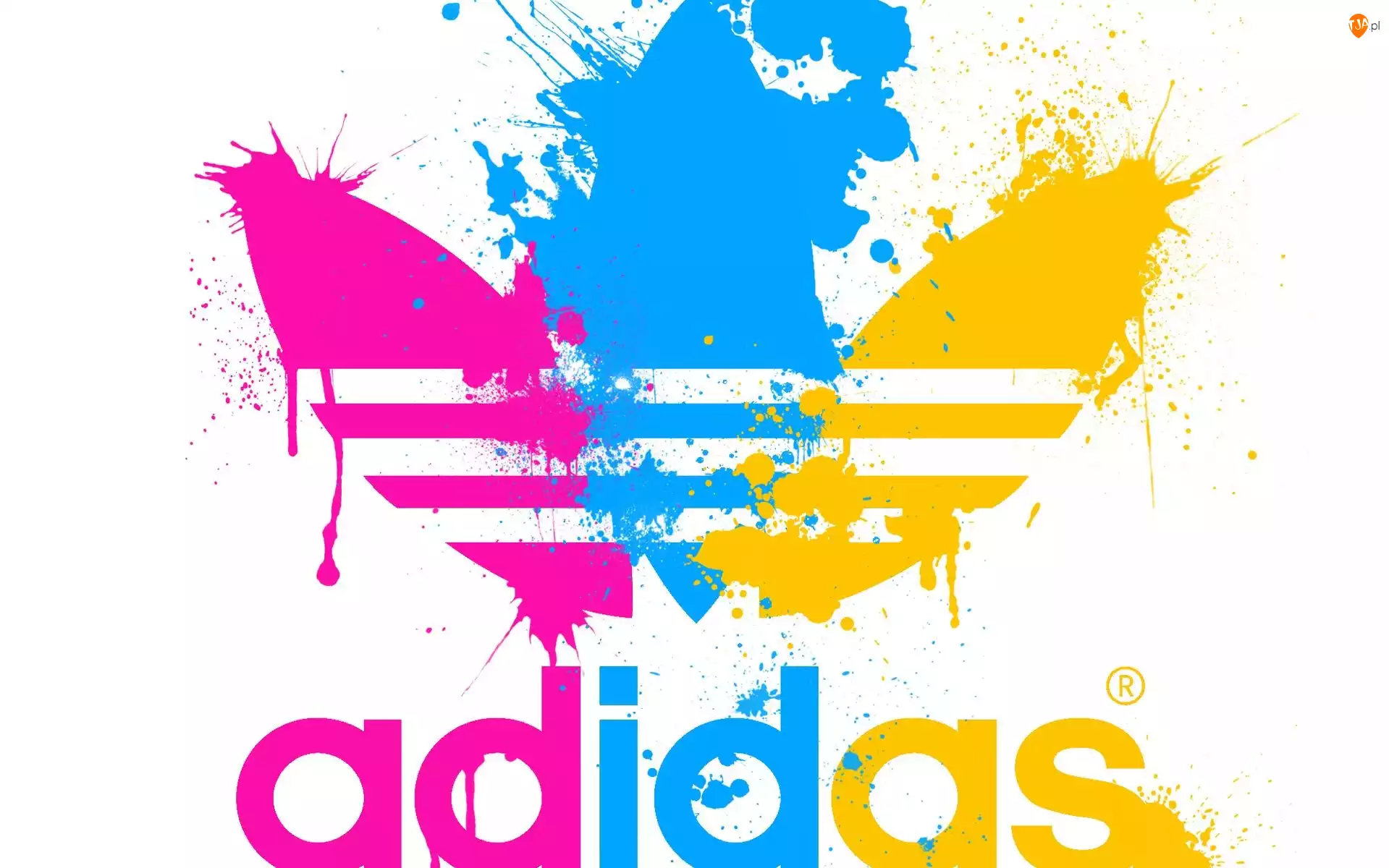 Adidas, Trójkolorowe, Rozmyte, Logo
