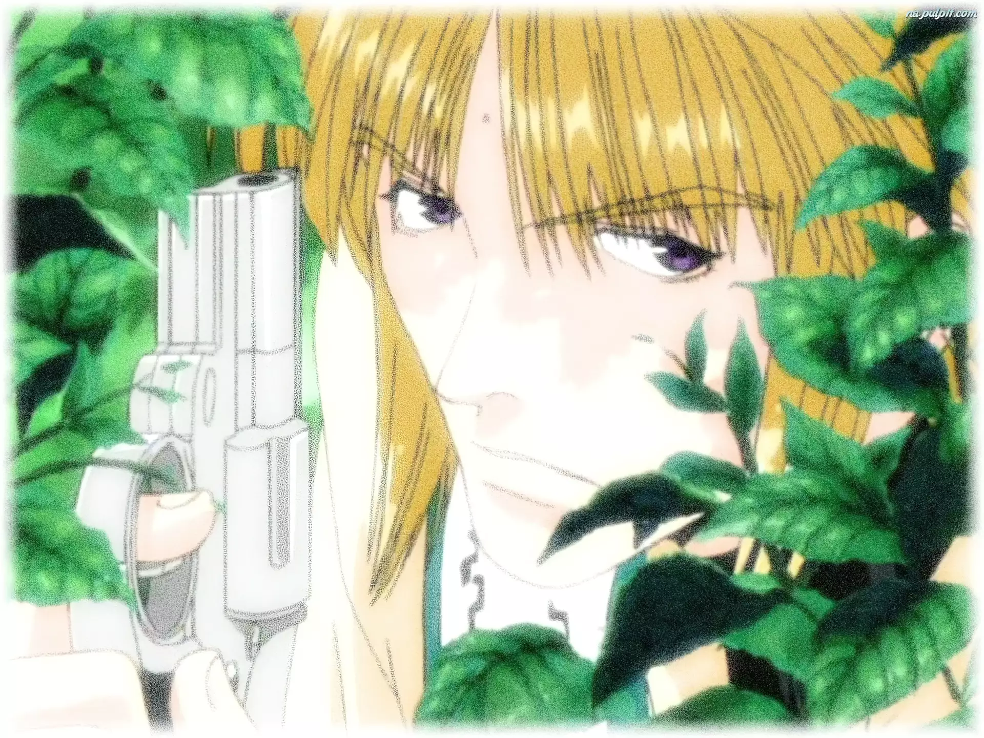 facet, Saiyuki, pistolet, drzewo