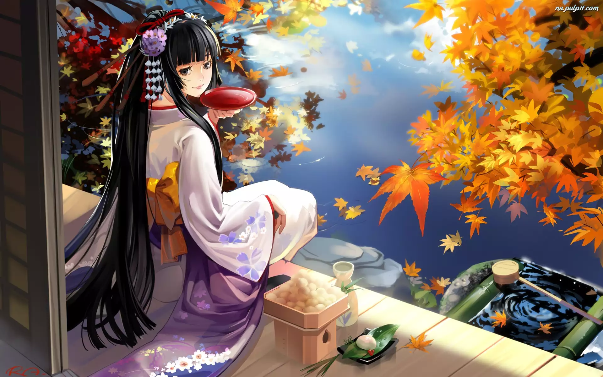 Jedzenie, Dziewczyna, Kimono