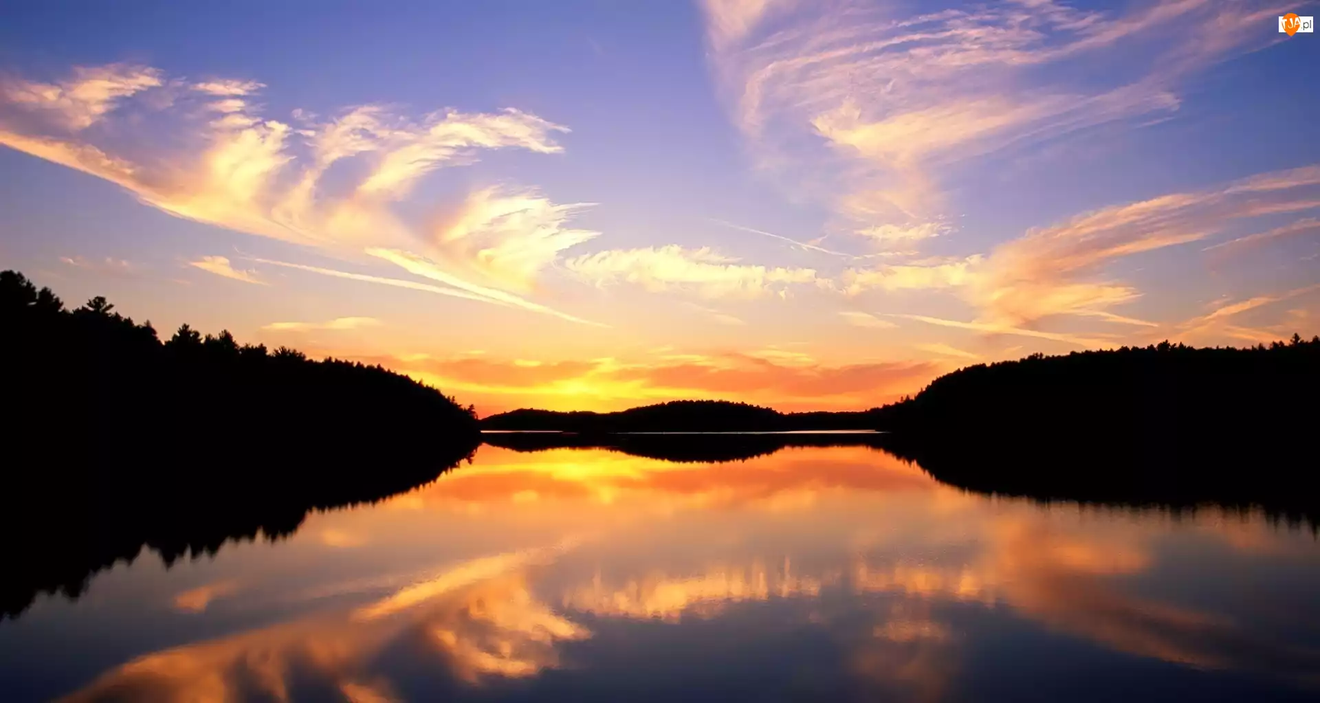 Quetico Lake, Zachód, Słońca