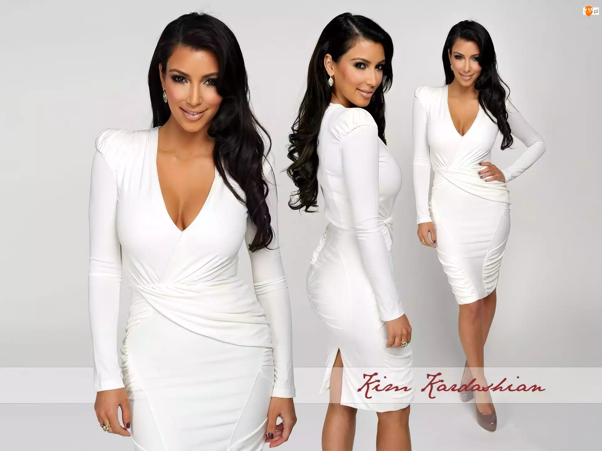 Sukienka, Kim Kardashian, Biała
