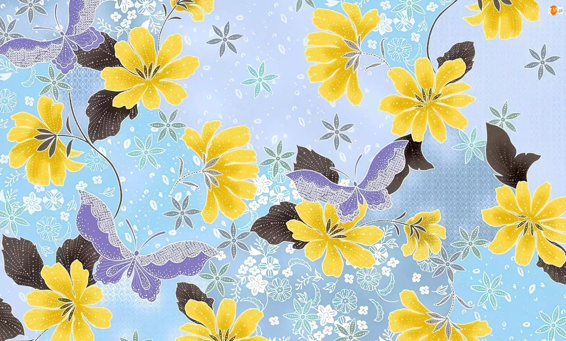 Motyle, Żółte, Kwiaty