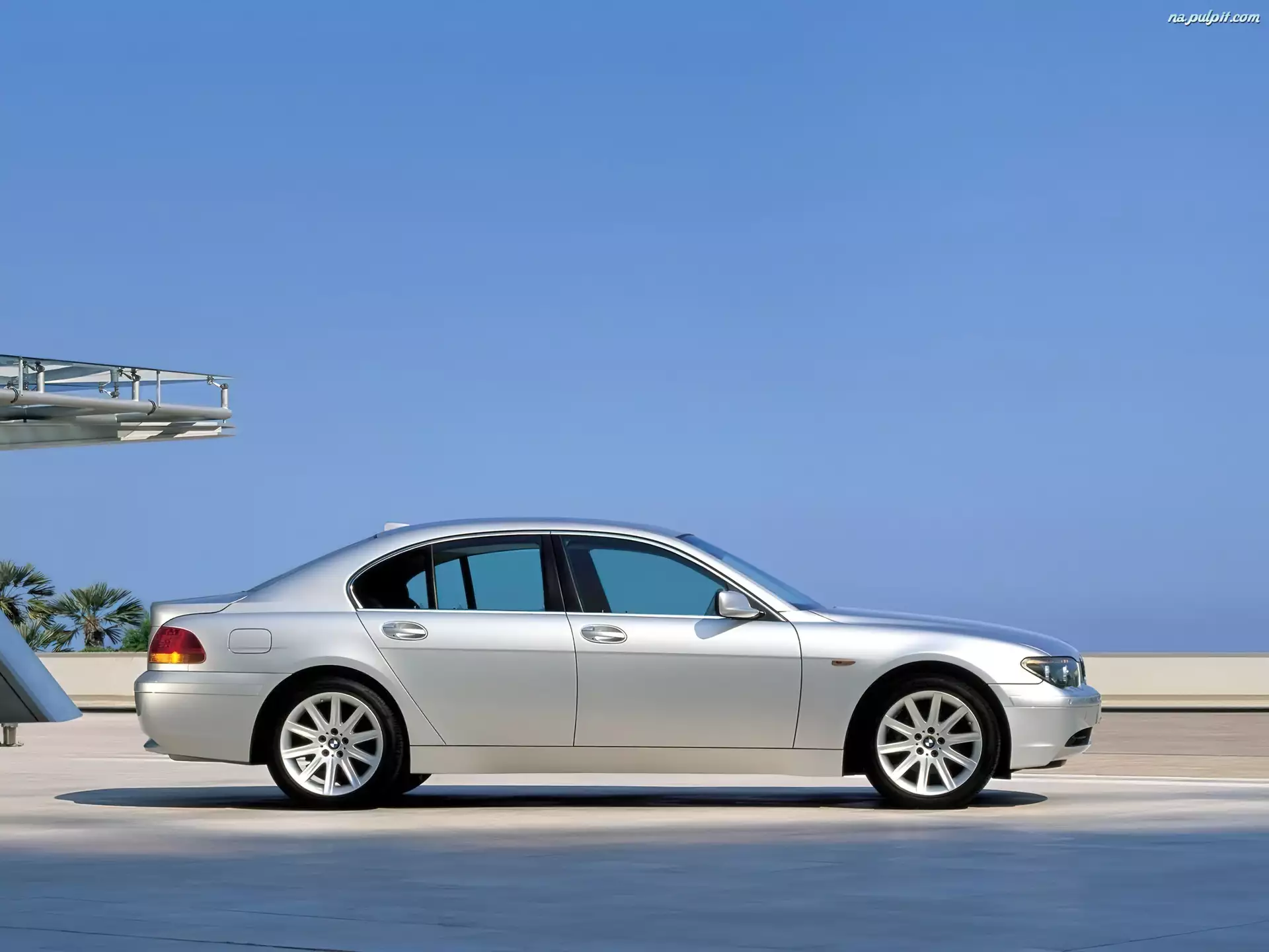 Prawy Profil, Srebrny, BMW 7
