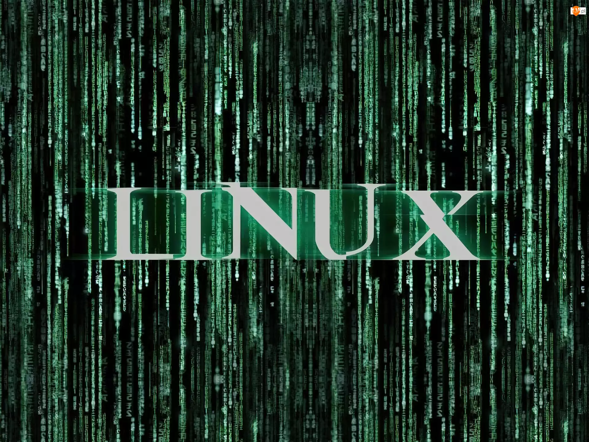 Zieleń, Linux, Napis