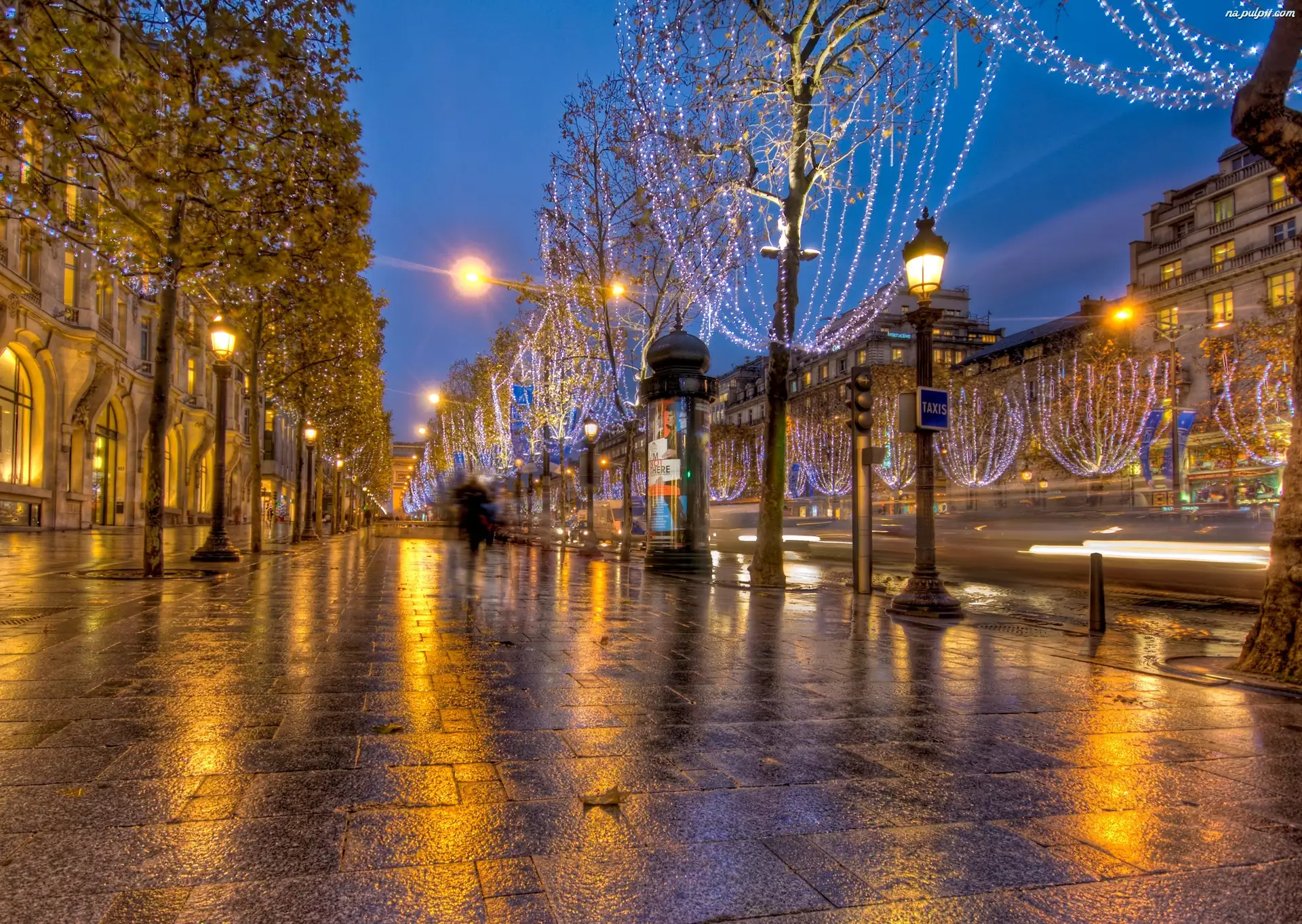 Francja
, Noc, Dekoracje, Świąteczne, Paryż