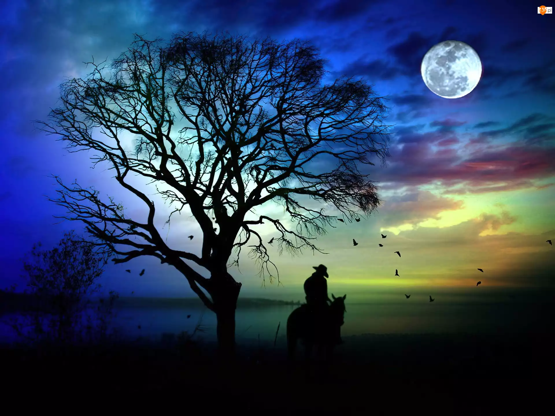 Drzewo, Jeździec, Księżyc