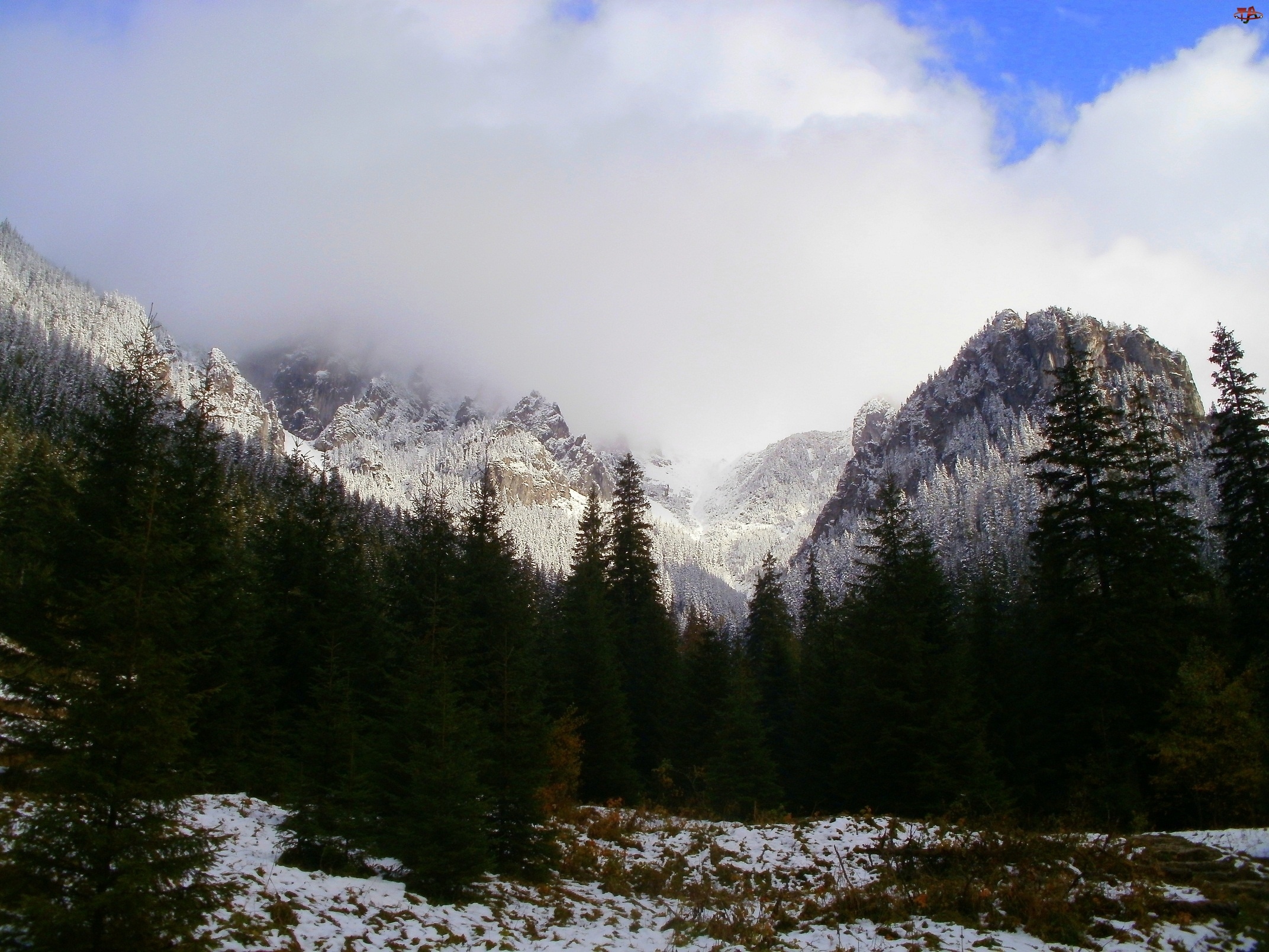 Krajobraz, Tatry, Góry, Zimą