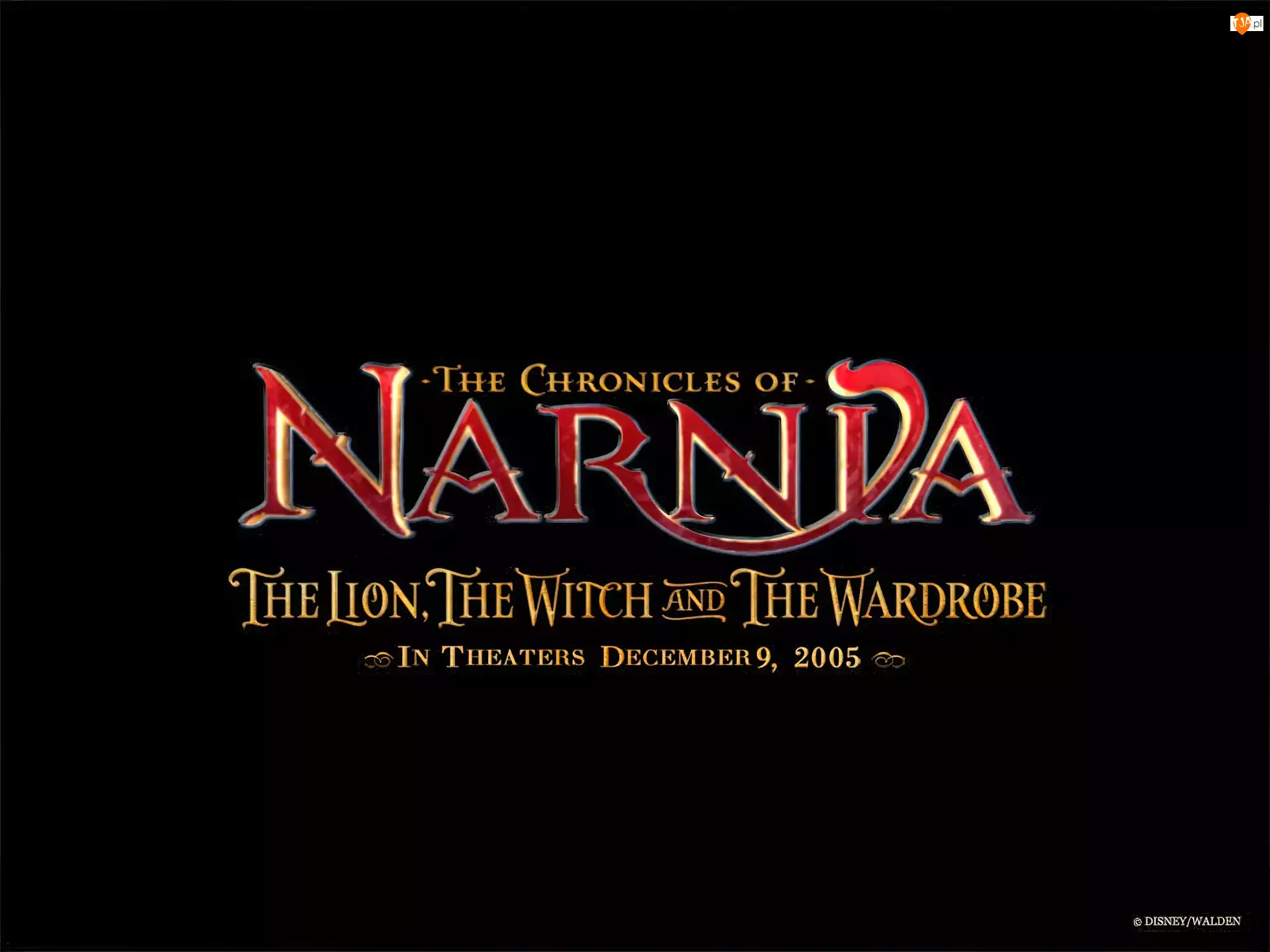 czarne tło, The Chronicles Of Narnia, npis
