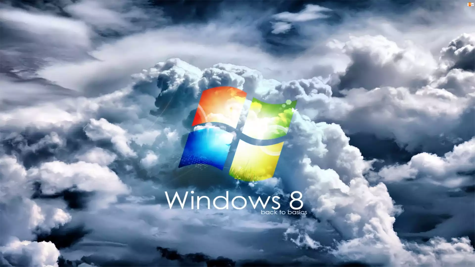 Chmury, Logo, Windows, Osiem