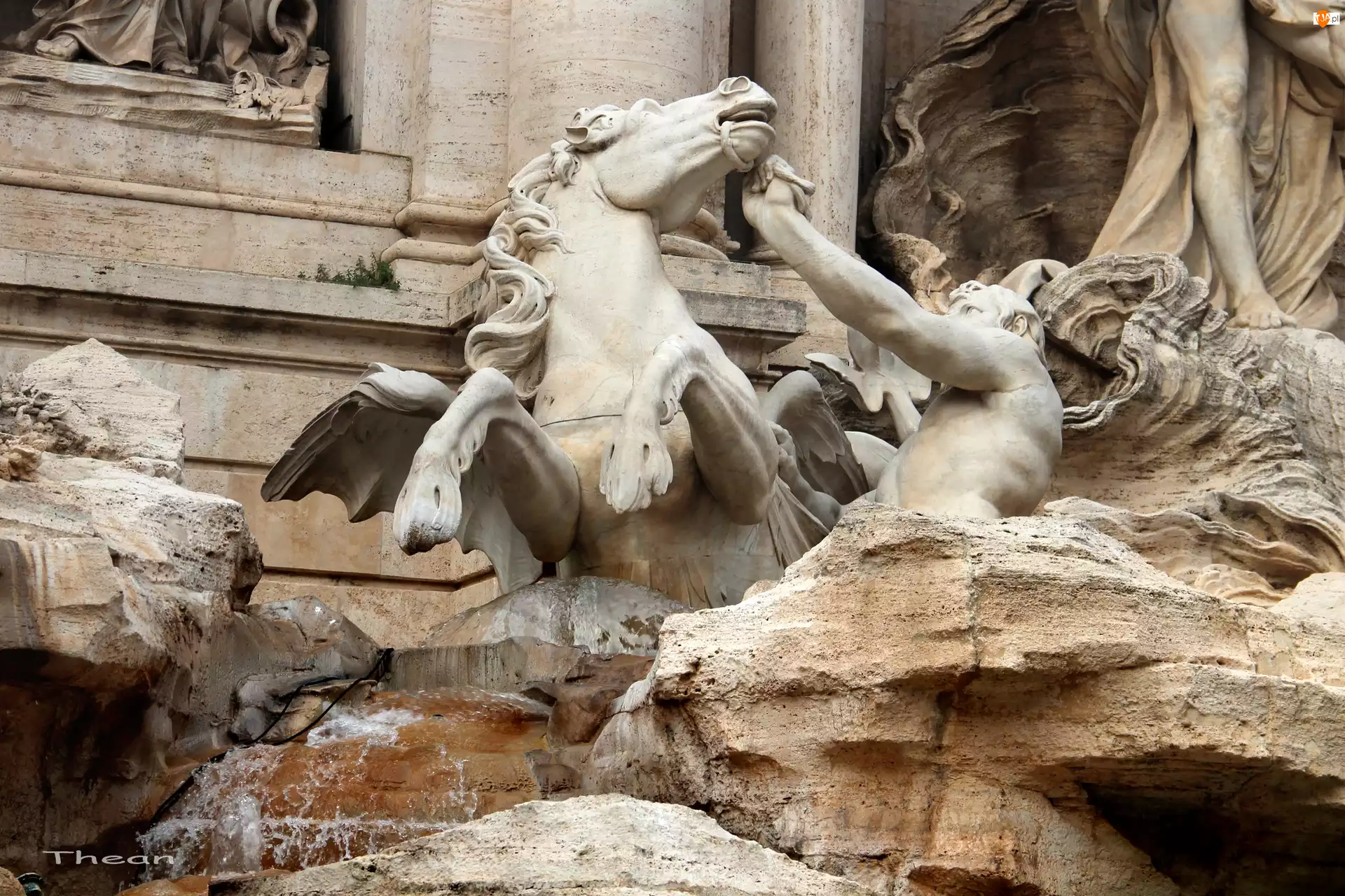 Marmur, Di Trevi, Rzym, Posągi